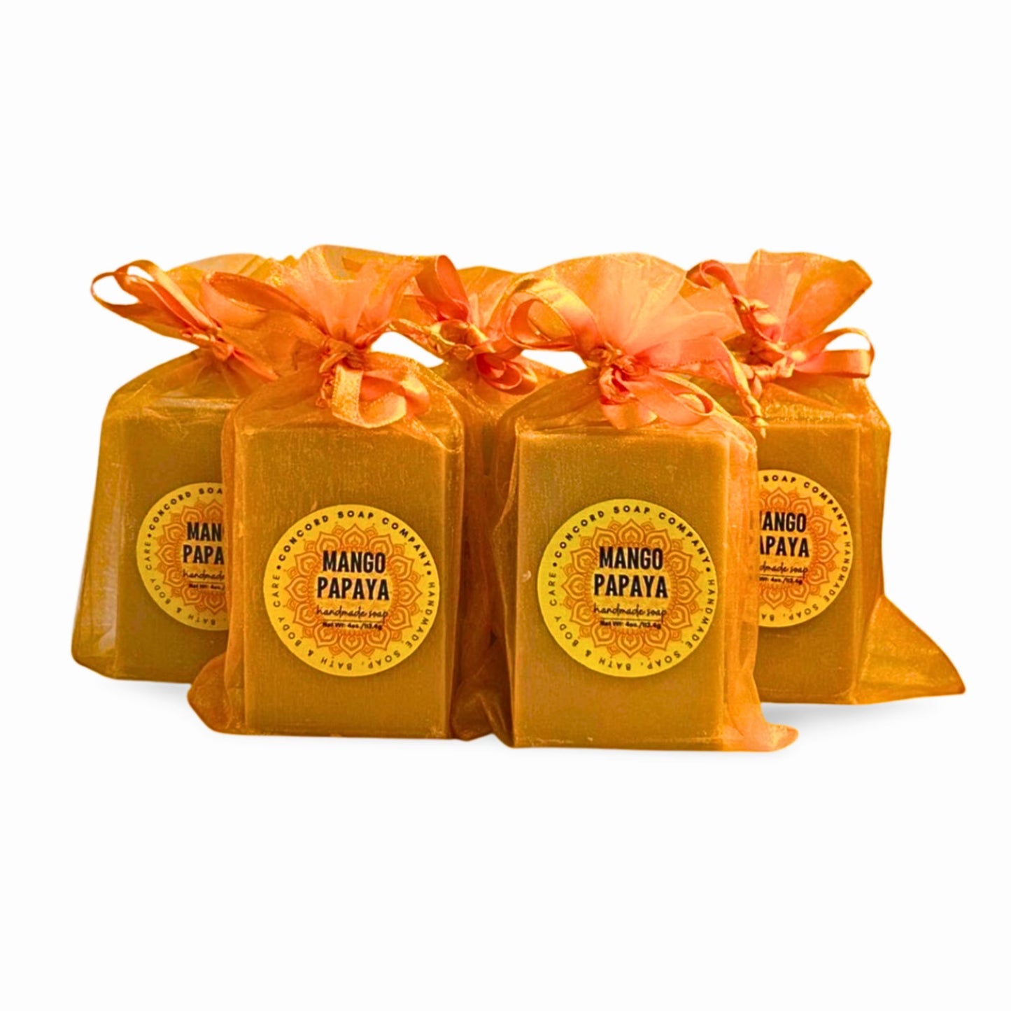 NEW Mango Papaya Natural Soap Bar – Handmade Vegan Cold Process, Hydrating, Fruity, 4 oz