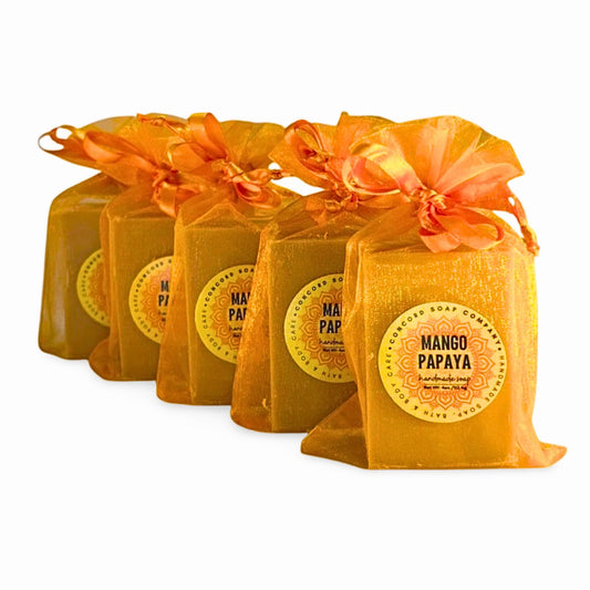 NEW Mango Papaya Natural Soap Bar – Handmade Vegan Cold Process, Hydrating, Fruity, 4 oz