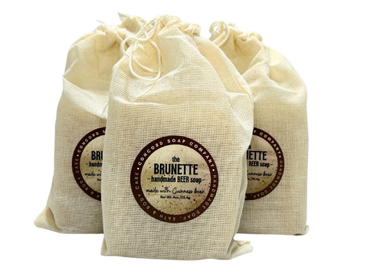 Brunette BEER Natural Soap Bar – Made with Guinness, Vegan Cold Process, Conditioning, Warm & Cozy Scent, 4 oz