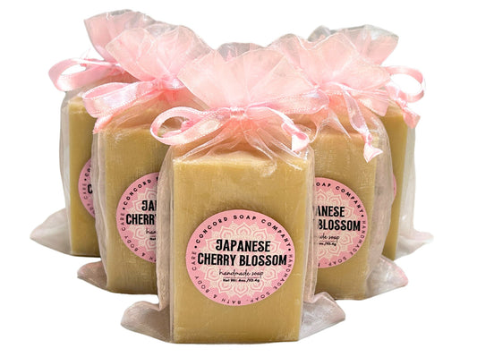 Japanese Cherry Blossom Vegan Soap Bar – Handmade Cold Process, Everyday Luxury, Floral, 4 oz