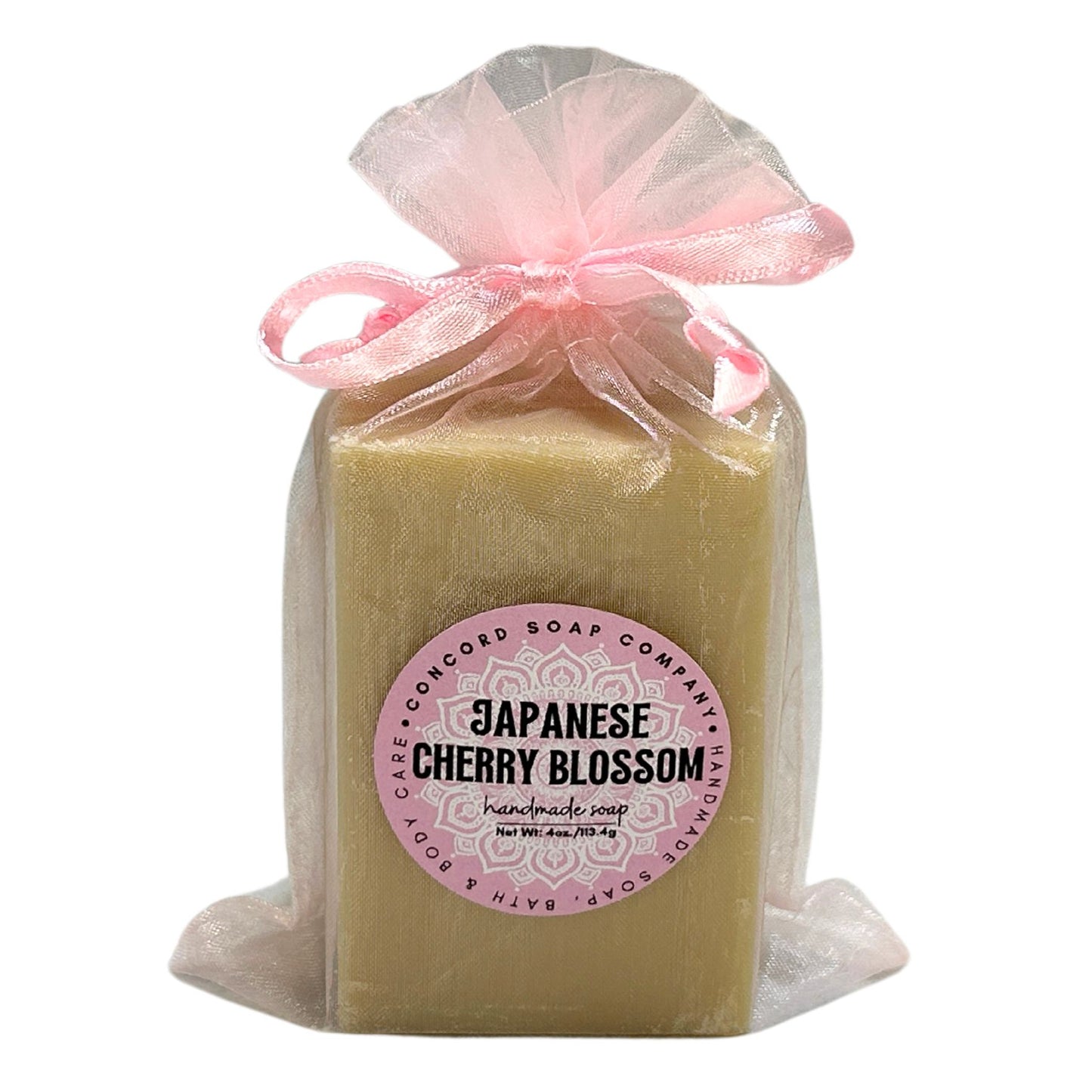 Japanese Cherry Blossom Vegan Soap Bar – Handmade Cold Process, Everyday Luxury, Floral, 4 oz