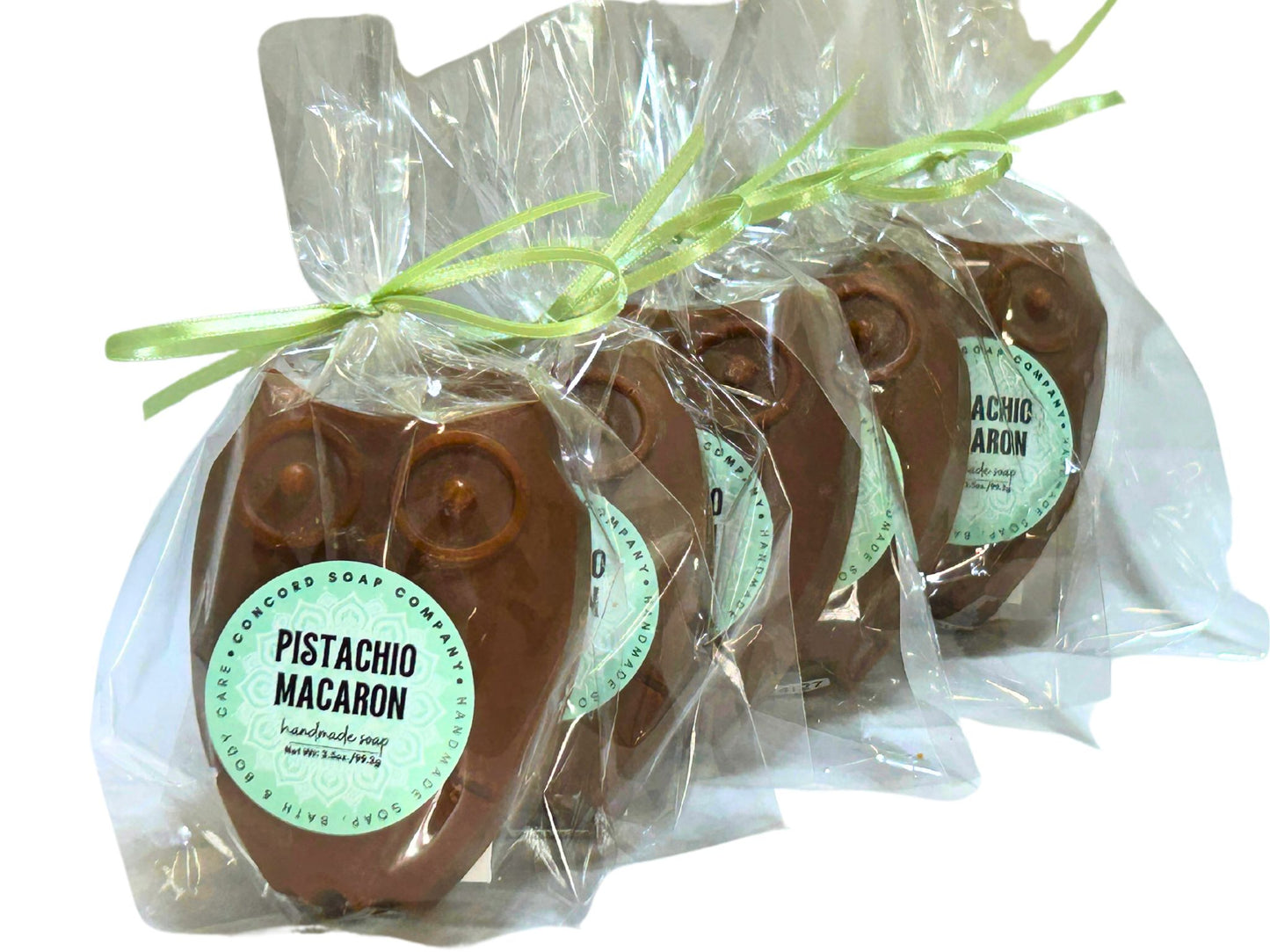 Pistachio Macaron Owl Handmade Soap – Natural Cold Process Bar, Gourmand, Made with Sustainable Palm Oil, 3 oz
