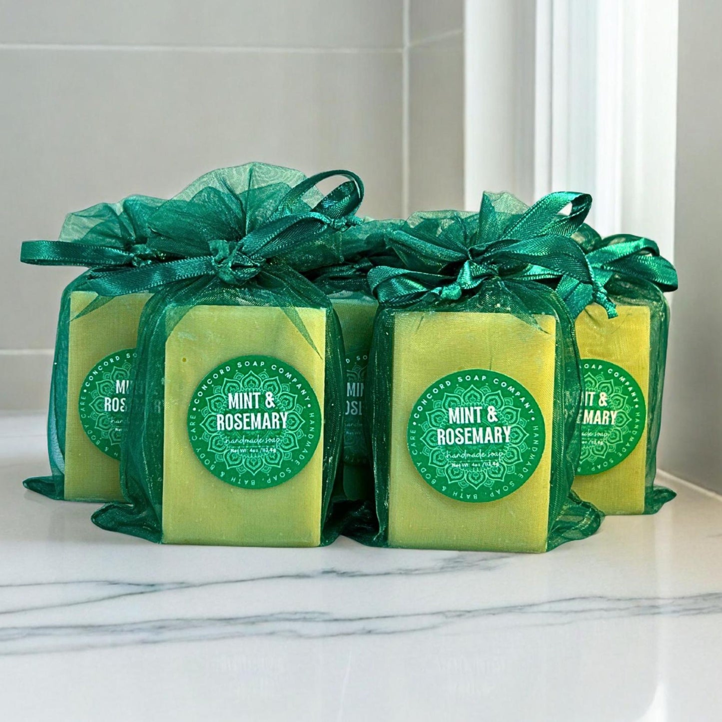 NEW Mint + Rosemary Soap Bar – Handmade Cold Process, Vegan Natural Soap, Minty Herb, Garden Lover Gift, 4 oz