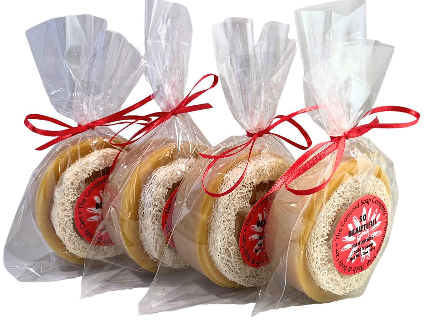 So Beautiful Loofah Soap Bar – Handmade Cold Process, Natural Vegan Skincare, Floral, Exfoliating, 3 oz