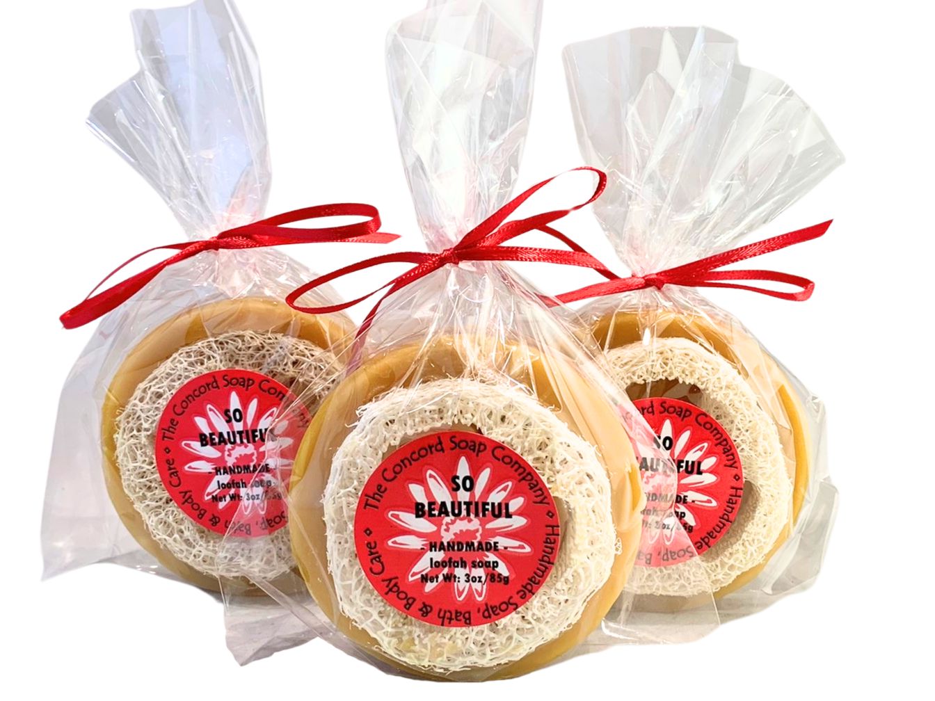 So Beautiful Loofah Soap Bar – Handmade Cold Process, Natural Vegan Skincare, Floral, Exfoliating, 3 oz