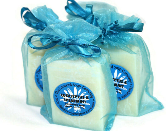 Eucalyptus and Spearmint Handmade Soap – Natural Cold Process Bar, Hydrating, Invigorating Minty Scent, Unisex Vegan Gift, 4 oz