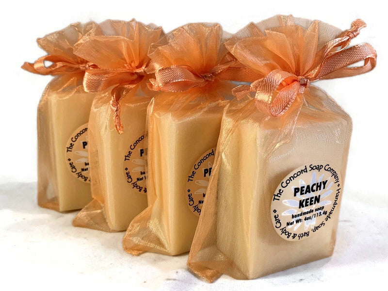 Peachy Keen Natural Soap Bar – Vegan Cold Process, Conditioning, Fruity, 4 oz