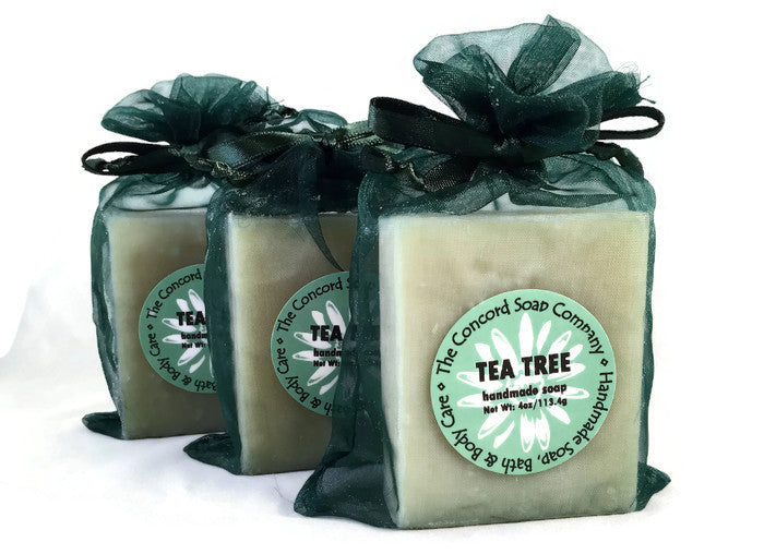 Tea Tree Cold Process Soap – Handmade Vegan Bar, Unisex Natural Skincare, Scented with Essential Oil, 4 oz