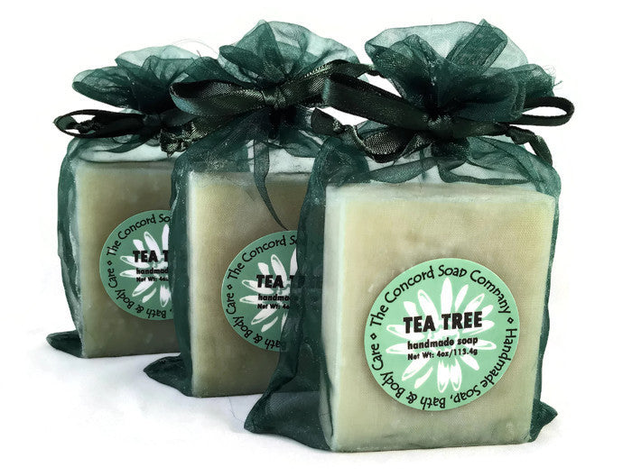 Tea Tree Cold Process Soap – Handmade Vegan Bar, Unisex Natural Skincare, Scented with Essential Oil, 4 oz