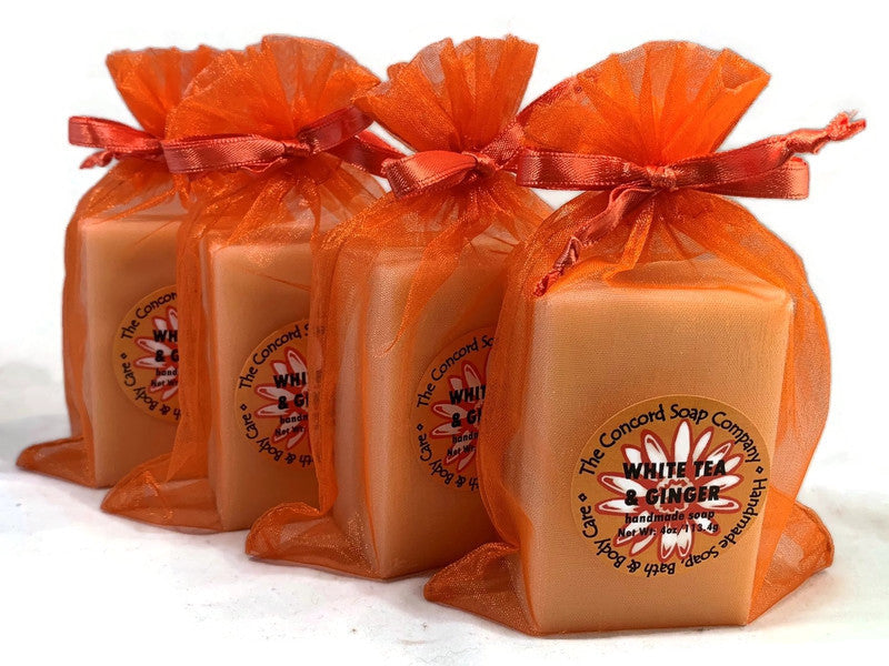 White Tea & Ginger Natural Soap Bar – Vegan Cold Process, Hydrating, Bright Energizing Scent, 4 oz