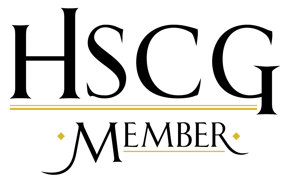 HSCG Member logo – Handcrafted Soap and Cosmetic Guild membership badge in black and gold text.