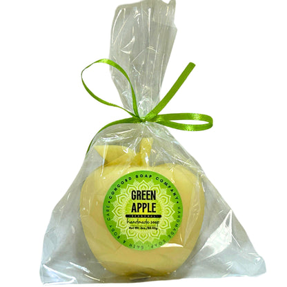 NEW Green Apple Handmade Cold Process Soap Bar, 3oz - cute apple shape - Seasonal Fall Holiday Scent