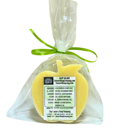 NEW Green Apple Handmade Cold Process Soap Bar, 3oz - cute apple shape - Seasonal Fall Holiday Scent