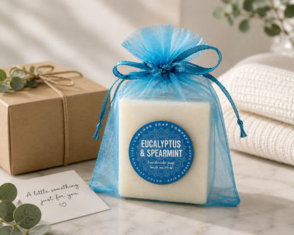 Eucalyptus and Spearmint Handmade Soap – Natural Cold Process Bar, Hydrating, Invigorating Minty Scent, Unisex Vegan Gift, 4 oz