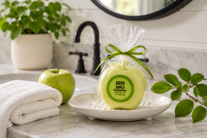 Green Apple Vegan Soap Bar – Handmade Cold Process, Everyday Luxury, Fruity, 3 oz
