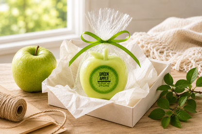 Green Apple Vegan Soap Bar – Handmade Cold Process, Everyday Luxury, Fruity, 3 oz