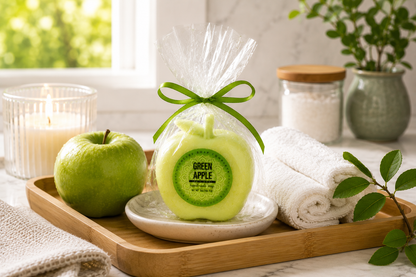 Green Apple Vegan Soap Bar – Handmade Cold Process, Everyday Luxury, Fruity, 3 oz