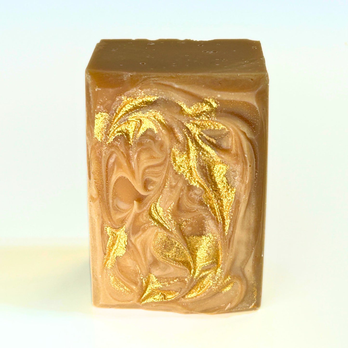 NEW Gold, Frankincense & Myrrh Natural Soap Bar – with gold mica swirl, Christmas fragrance, handmade cold process, 4 oz