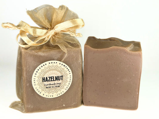 Hazelnut Soap Bar – Now Made with Coconut Milk, Handmade Cold Process, Natural Vegan Skincare, Gourmand, Coffee Lover Gift, 4 oz
