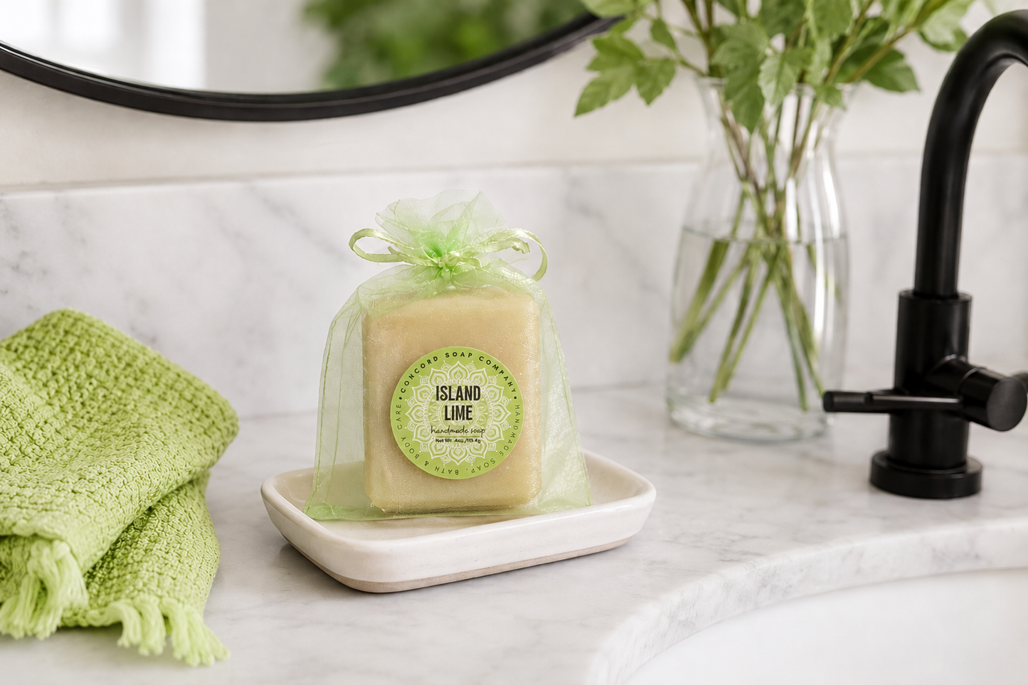 Island Lime Vegan Soap Bar – Handmade Cold Process, Everyday Luxury, Citrusy, 4 oz