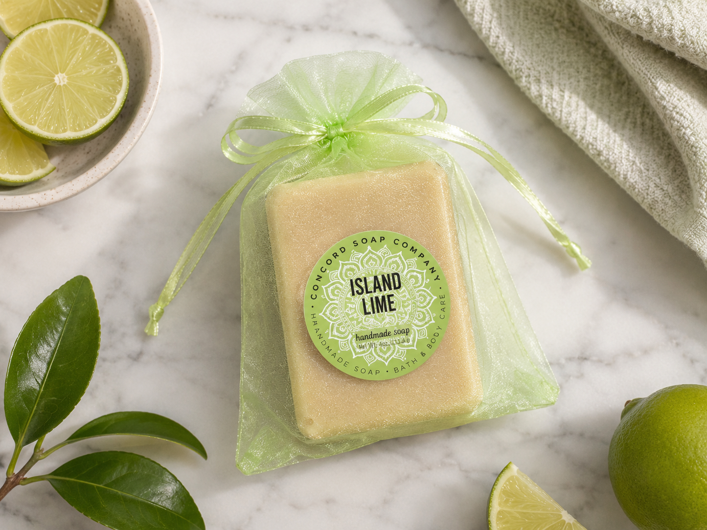 Island Lime Vegan Soap Bar – Handmade Cold Process, Everyday Luxury, Citrusy, 4 oz