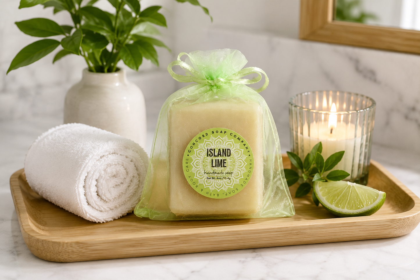Island Lime Vegan Soap Bar – Handmade Cold Process, Everyday Luxury, Citrusy, 4 oz