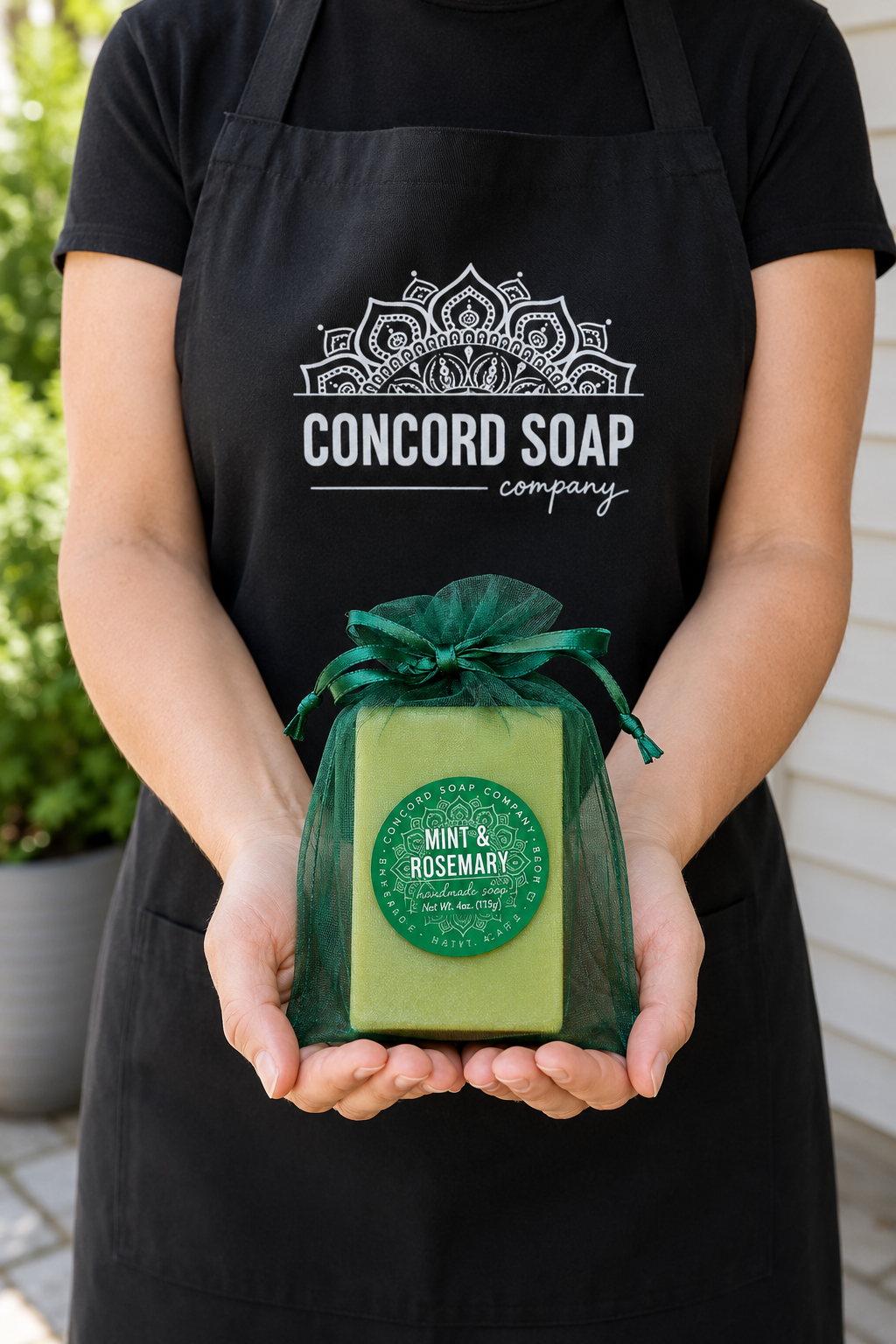 NEW Mint + Rosemary Soap Bar with Powdered Loofah – Exfoliating Handmade Cold Process, Scrubby Vegan Natural Soap, Minty Herb, Garden Lover Gift, 4 oz