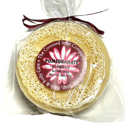 NEW Pomegranate Handmade Loofah Soap Bar, 3 oz