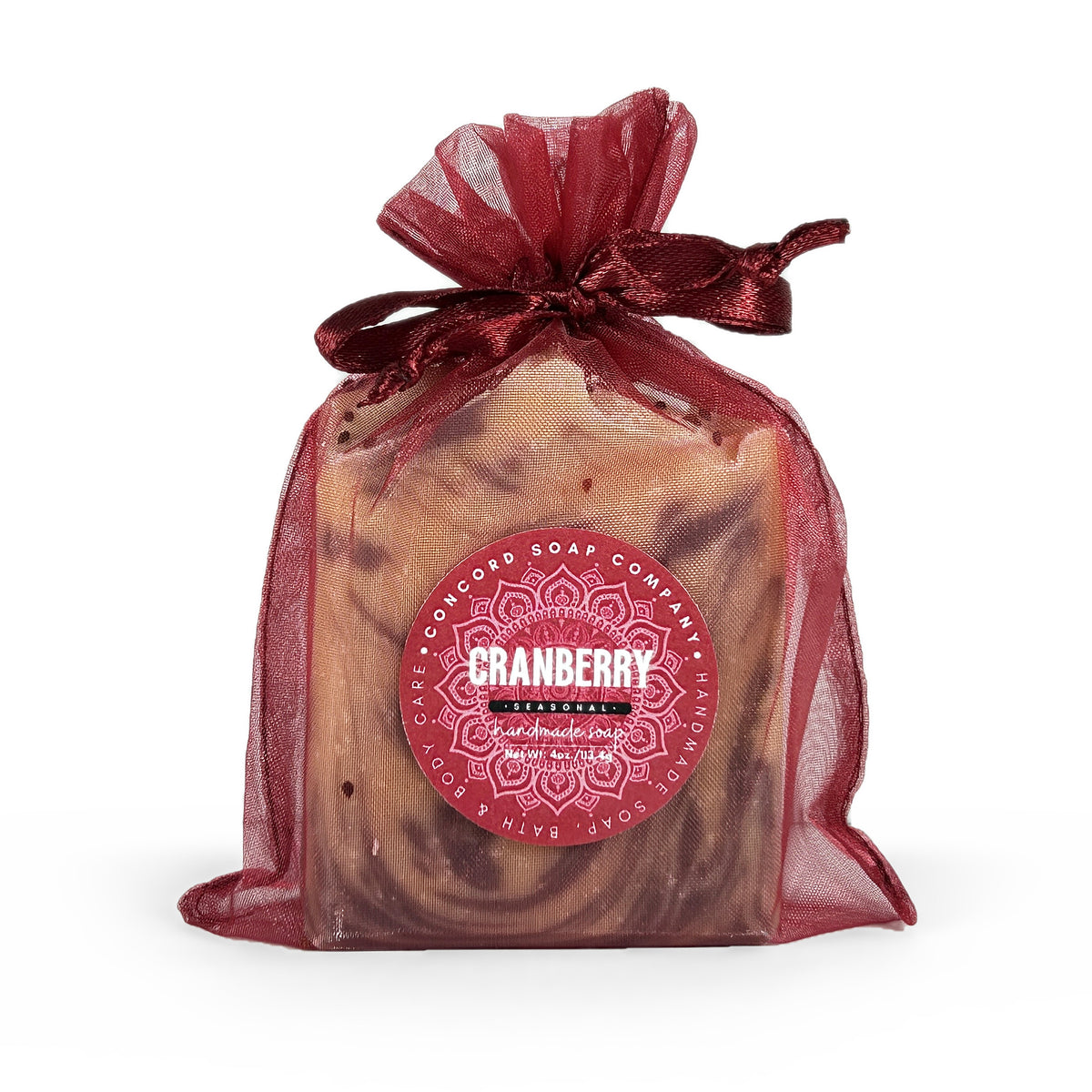 NEW Cranberry Handmade Cold Process Soap Bar - made with goat milk, seasonal winter holiday scent, 4oz