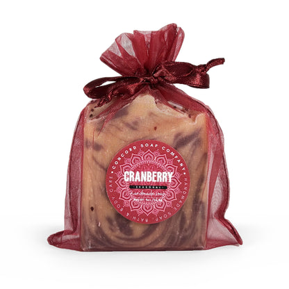 NEW Cranberry Handmade Cold Process Soap Bar - made with goat milk, seasonal winter holiday scent, 4oz