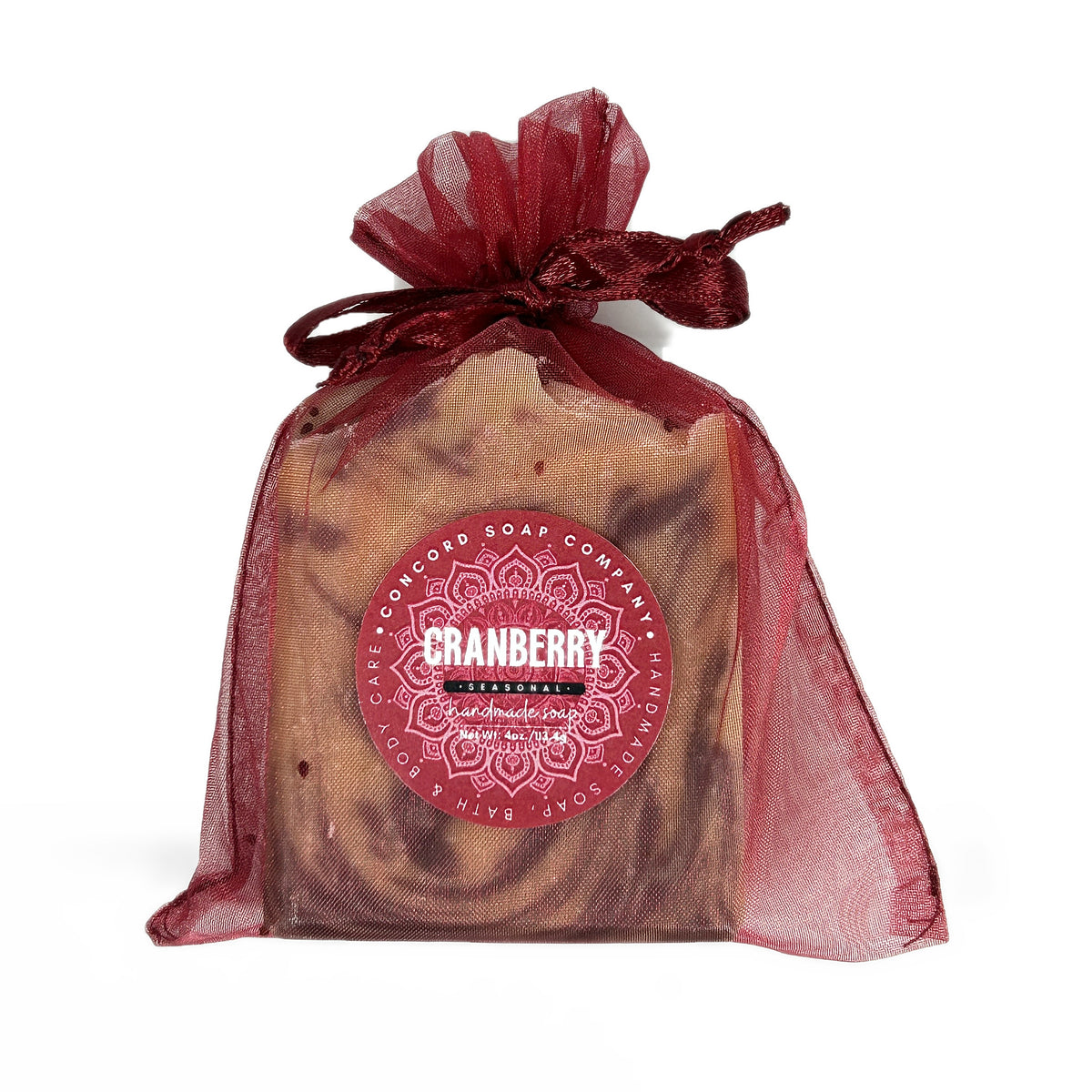 NEW Cranberry Handmade Cold Process Soap Bar - made with goat milk, seasonal winter holiday scent, 4oz