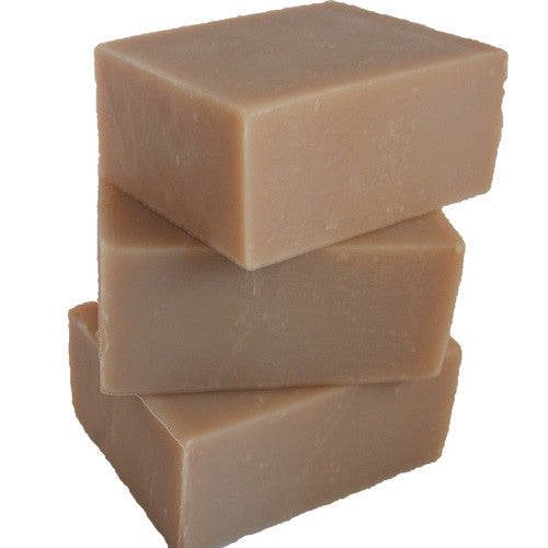 stack of three handmade soap bars