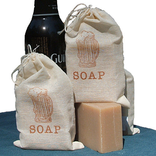 Handmade Brunette Soap made with Guinness Beer in muslin bag