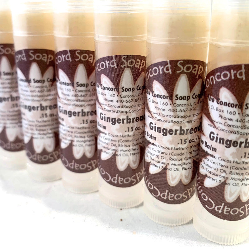 Gingerbread Handmade Lip Balm Stick - seasonal