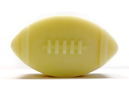 Leather Handmade Cold Process Soap Bar, 3oz - football shape