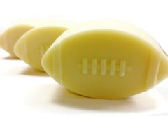 Leather Handmade Cold Process Soap Bar, 3oz - football shape