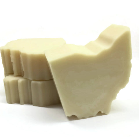 Handmade Sweet Home Ohio Soap in the shape of the state of Ohio