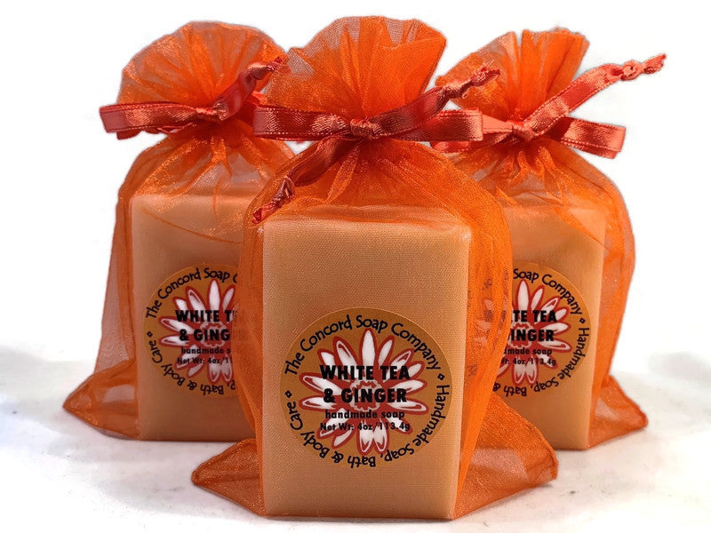 NEW White Tea & Ginger Handmade Cold Process Soap Bar, 4oz - spiced tea scent, citrus, jasmine