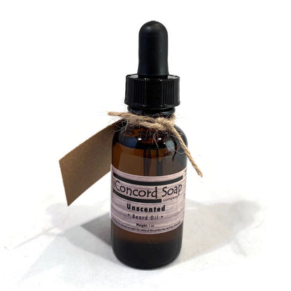 Unscented Handmade Beard Oil - 1 oz, dropper, amber glass bottle